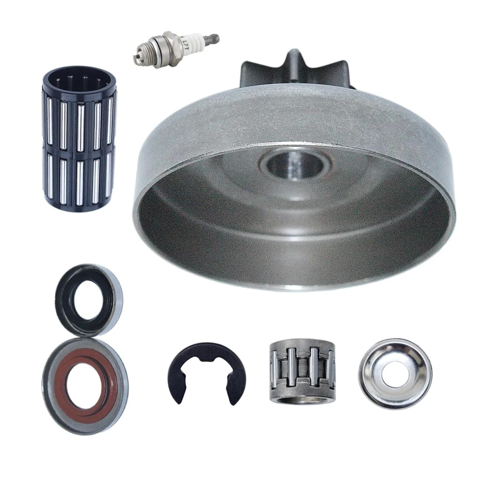 Compatible con Motosierra Stihl 028, 028AV y 028WB, 1118, 640, 2001, 325" 7T, Kit de arandela de Aguja y cojinete de Tambor de Embrague.