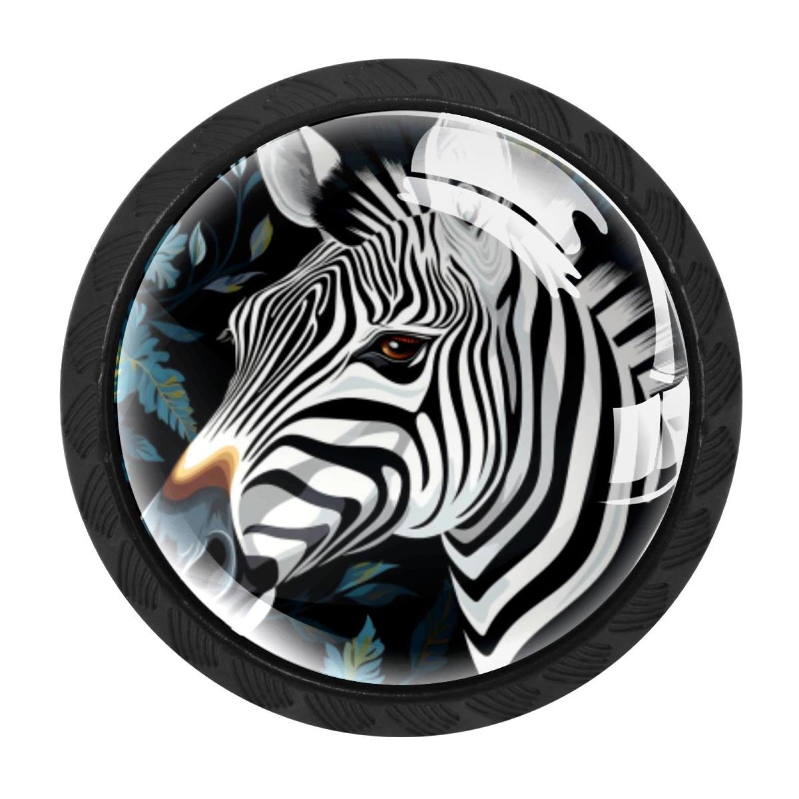 CHENZZZZ Zebra Drawer Knobs Pull Handle Crystal Glass Circle Shape Cabinet Drawer Pulls Cupboard Knobs with Screws for Kitchen Cupboard Dresser Wardrobe etc