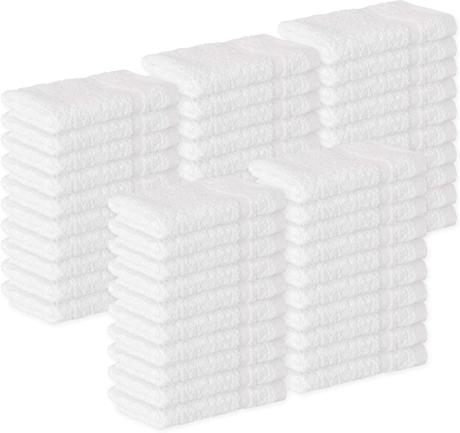 Linteum Textile Supply Bulk Polycotton Cleaning Washcloth Rags 12x12 White Reusable Cloths Absorbent Multipurpose Towels for Auto Detailing