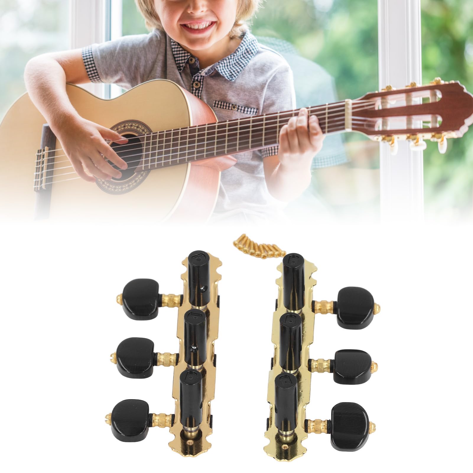 Klucze do strojenia strun gitarowych SustVita z przełożeniem 1:18 do precyzyjnej regulacji, zestaw 2 głowic tunera z wytrzymałymi materiałami metalowymi/plastikowymi