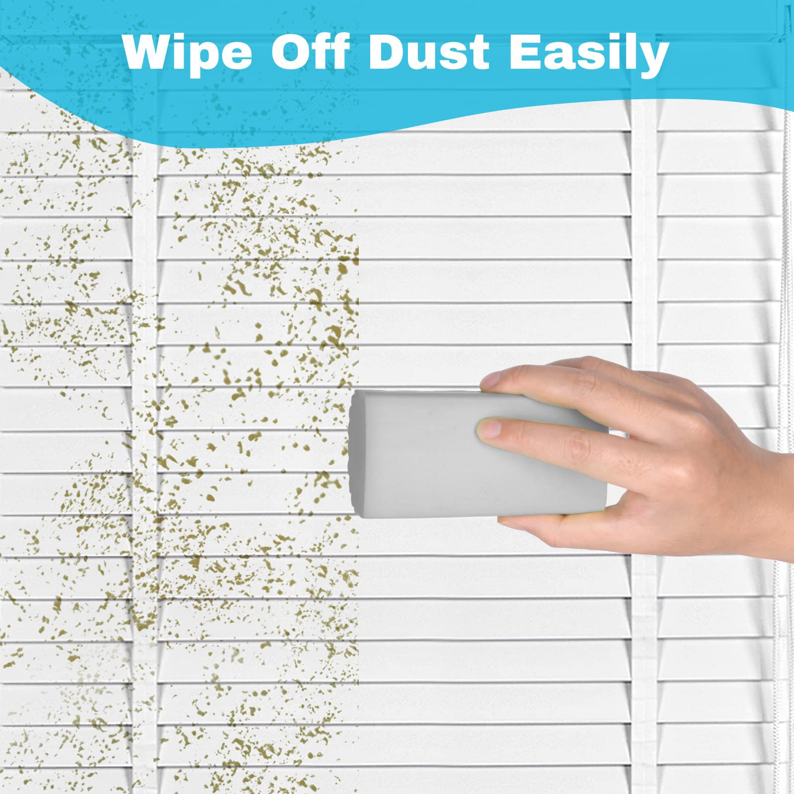 4 esponjas de limpieza versátiles y prácticas, con fuerte absorción de agua, reutilizables y duraderas, ideales para persianas, cristales, espejos y mucho más (gris)