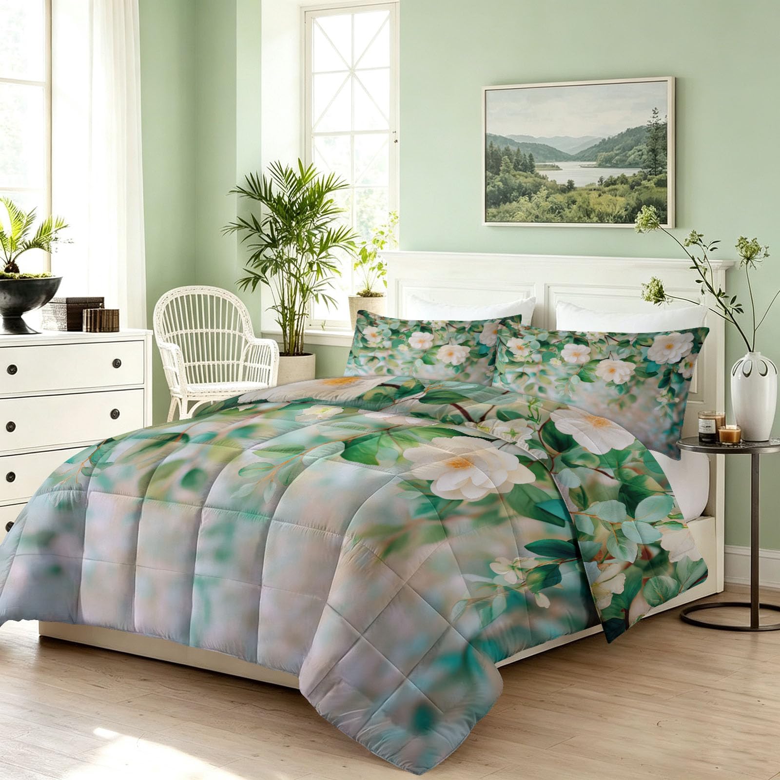 Piumino senza rivestimento, 220 x 240 cm, 4 stagioni, lavabile, fiori di peonia, delicato sulla pelle, design romantico ad acquerello, biancheria da letto leggera reversibile con 2 federe da 80 x 80