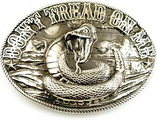 Don't Tread on Me belt buckle, Historical American flag, Gadsden flag with timber rattlesnake solid German silver belt buckle