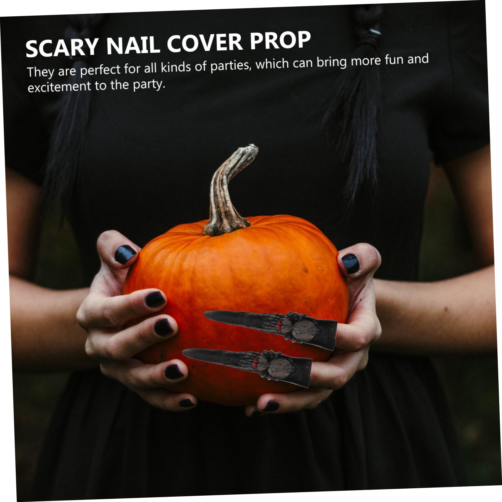 QUMIIRITY Zombie Finger Props 5pcs Halloween Nail Covers Long Nail Finger Covers for Costumes