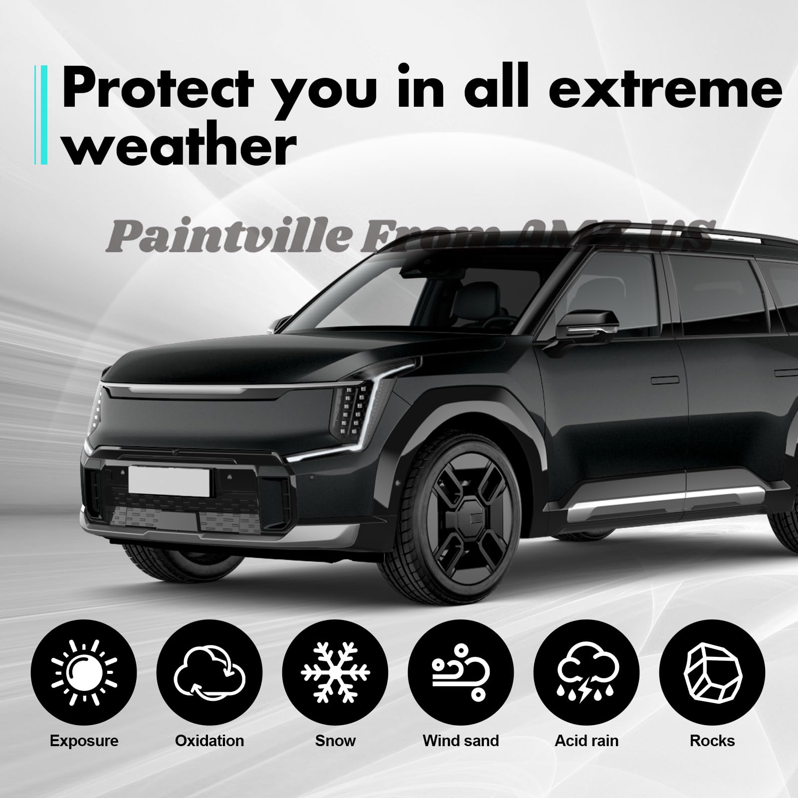 Paintville for KIA 2024 2025 EV9 RWD AWD Lught/Wind/Land/GT TPU PPF Clear Paint Protective Film Custom Fit Anti Scratch Self Healing Shield Guard Finishing Accessories for Mini Bumper