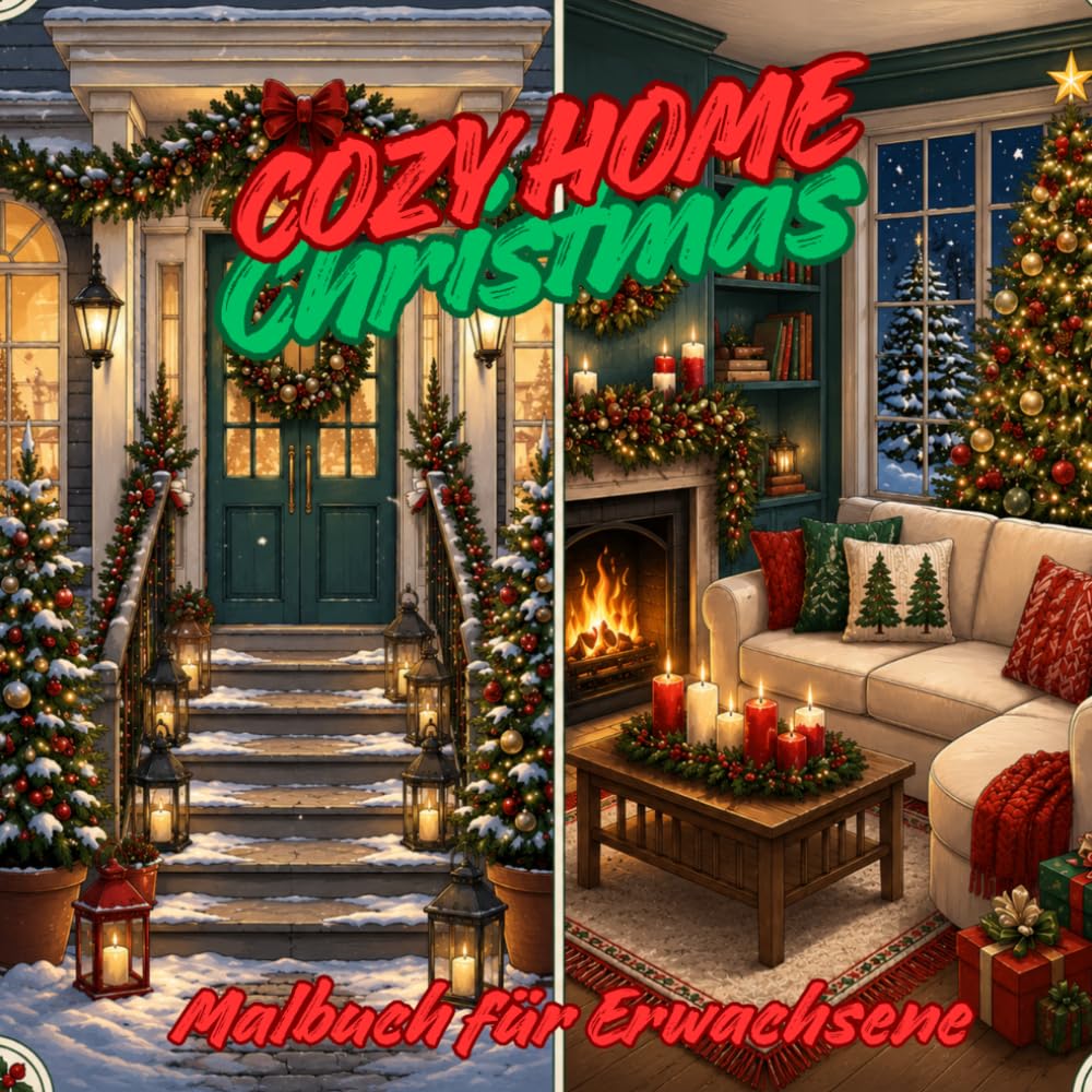 Cozy Home Christmas- Malbuch für Erwachsene: Entspannendes Weihnachts-Ausmalbuch für Erwachsene mit gemütlichen Winterhäusern, festlicher Dekoration, ... (Cozy Home -Malbücher für Erwachsene)