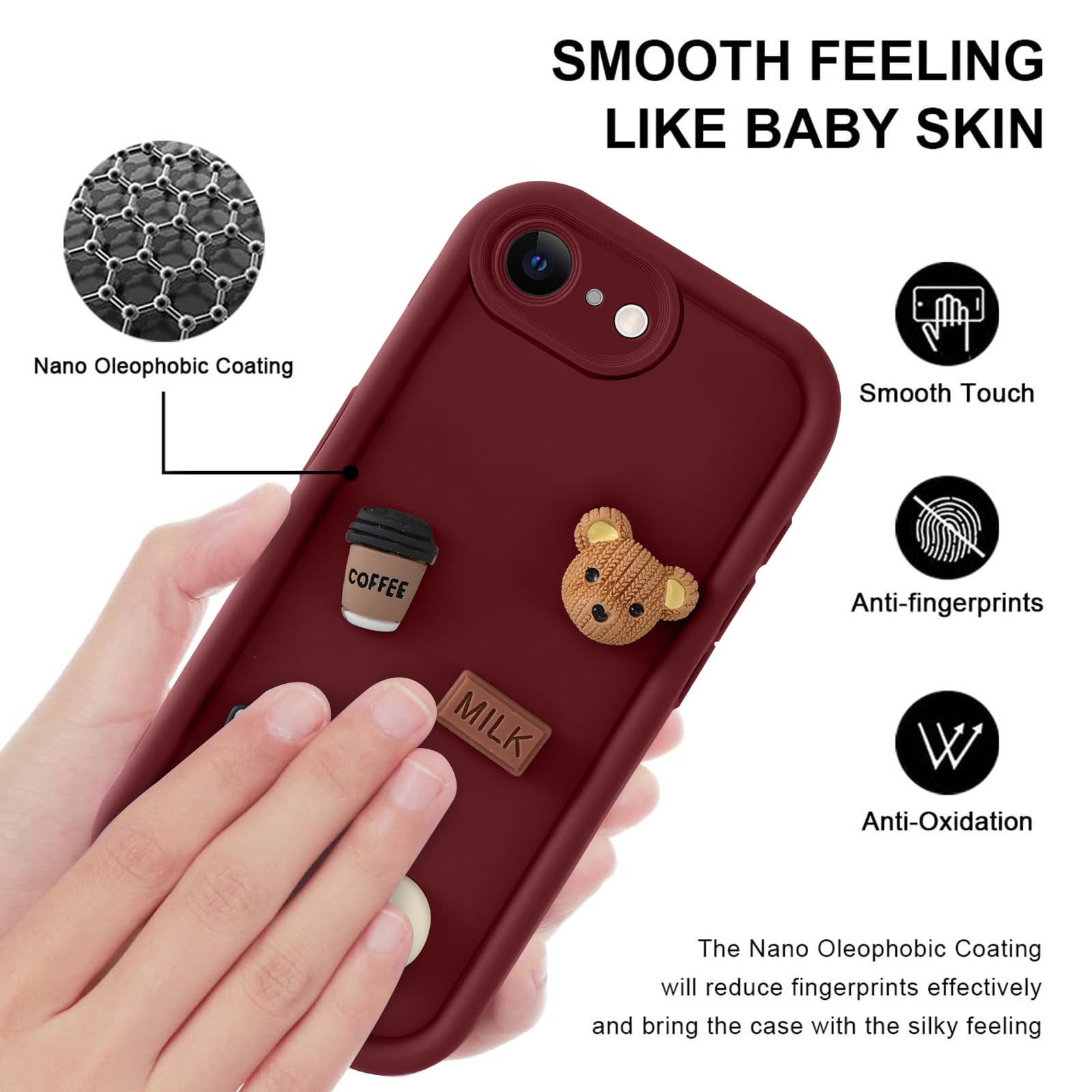 Qokey Custodia Fiore Per IPhone SE (2022/2020), 8 E 7 - Morbida, Leggera E Antiurto (Giallo Rosshastro)