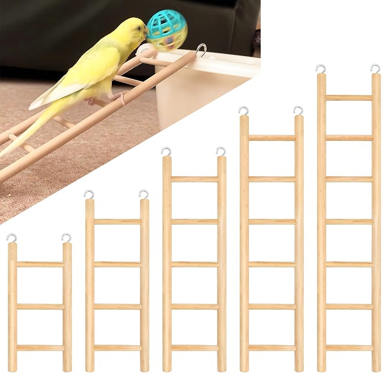 Escada de Madeira para Aves com Ganchos de Aço Inoxidável YHNTGB, 5 Tamanhos