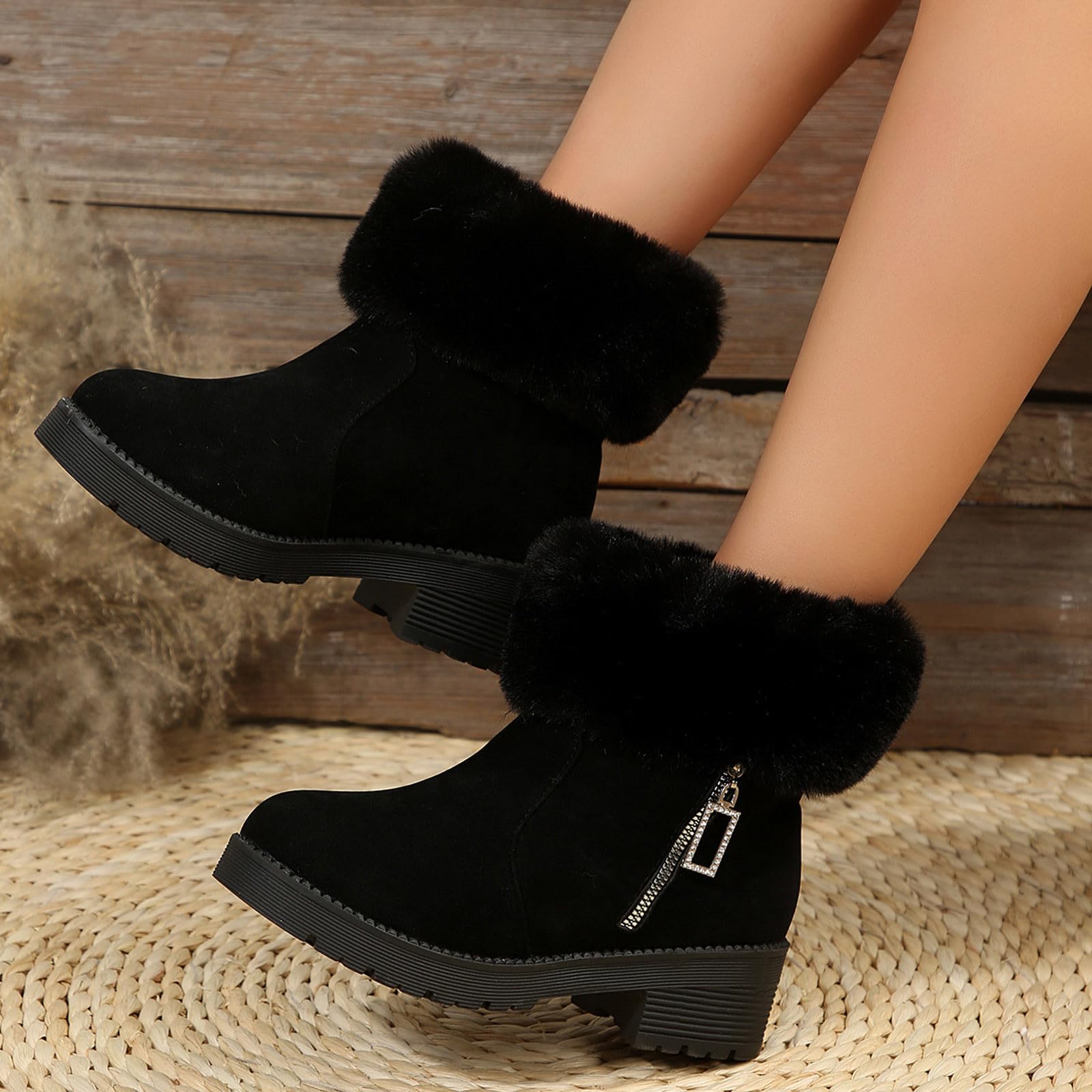 Apres Ski Femme Bottes De Neige Grand Froid Botte Hiver Imperméable Chaussures D'hiver Bottines Bottine Chaussure Fourrées Raquette Boots Randonnée Chaude Apres-Ski Botas Glacia Barefoot Pour
