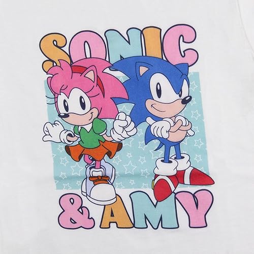 Miniatura 2 de Sonic The Hedgehog Amy Rose And Sonic - Camiseta de videojuegos juvenil para niña, Blanco