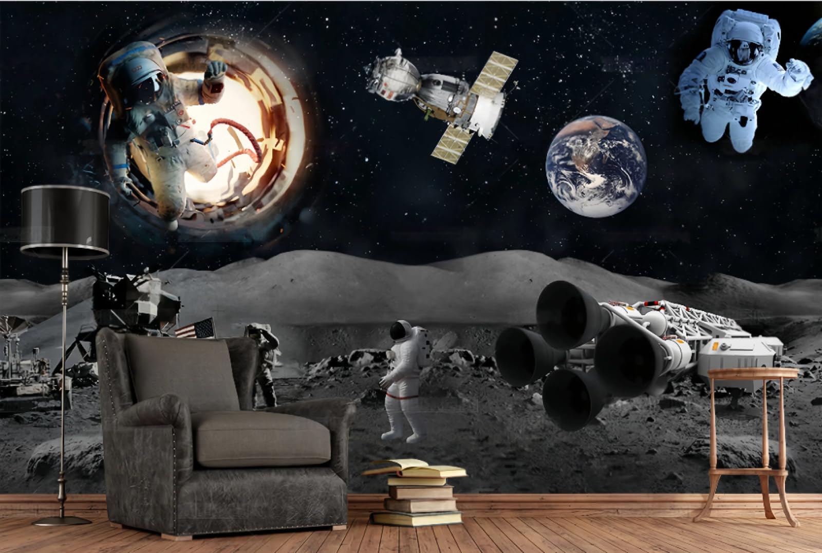 Tapeta 3D z motywem science fiction, gwiaździste niebo, do kawiarni i restauracji, 430 x 300 cm