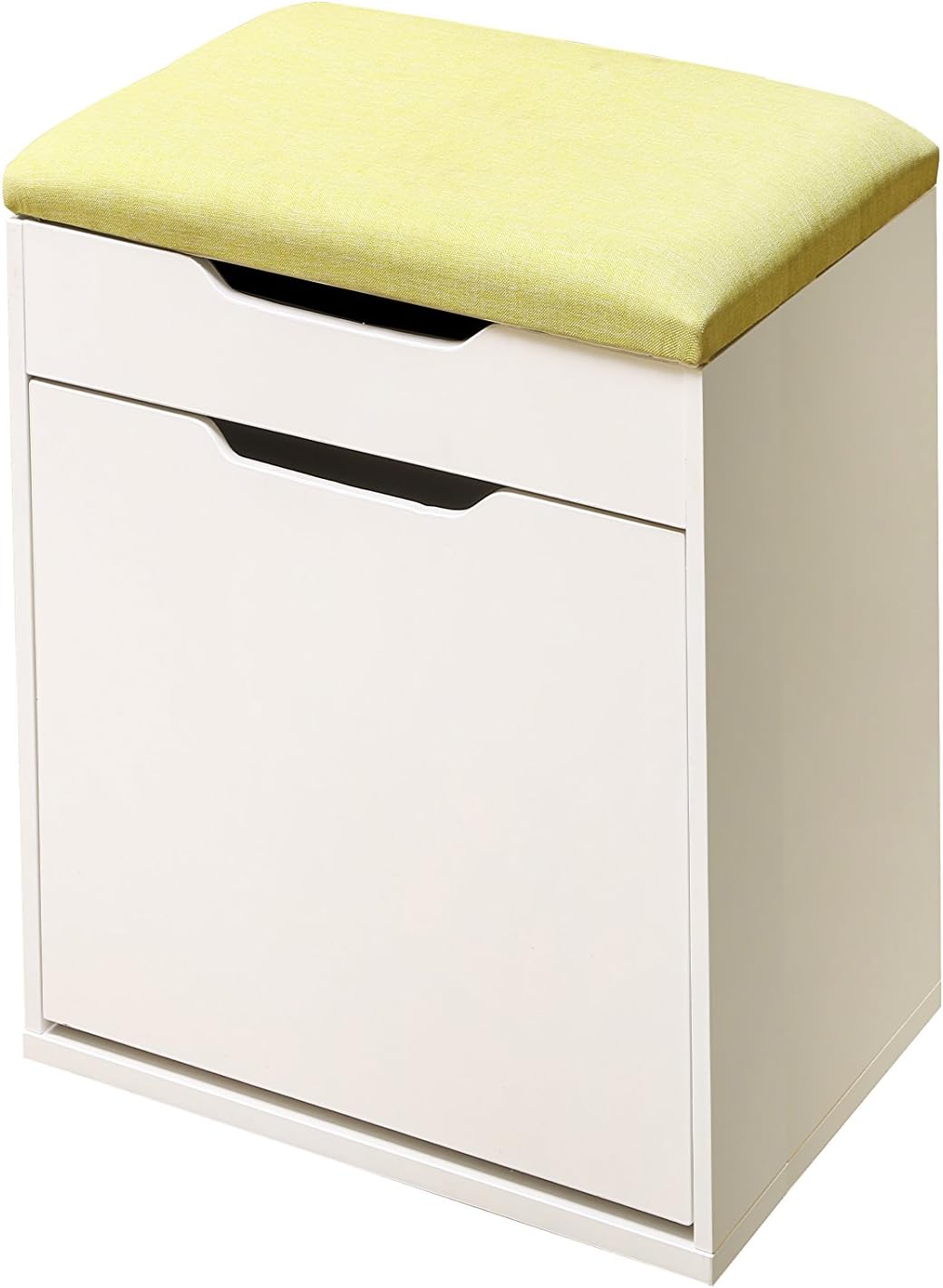 WEIJU FMJ-FXT 40CM 2 Tier Storage Shoe Cabinet, Narrow Shoe Bench with Cushion and Seat, Large Wooden Prime Shoes Rack for Living Room,Hallway,Entrance ,ect. (40cmx29cmx50.5cm, Green)