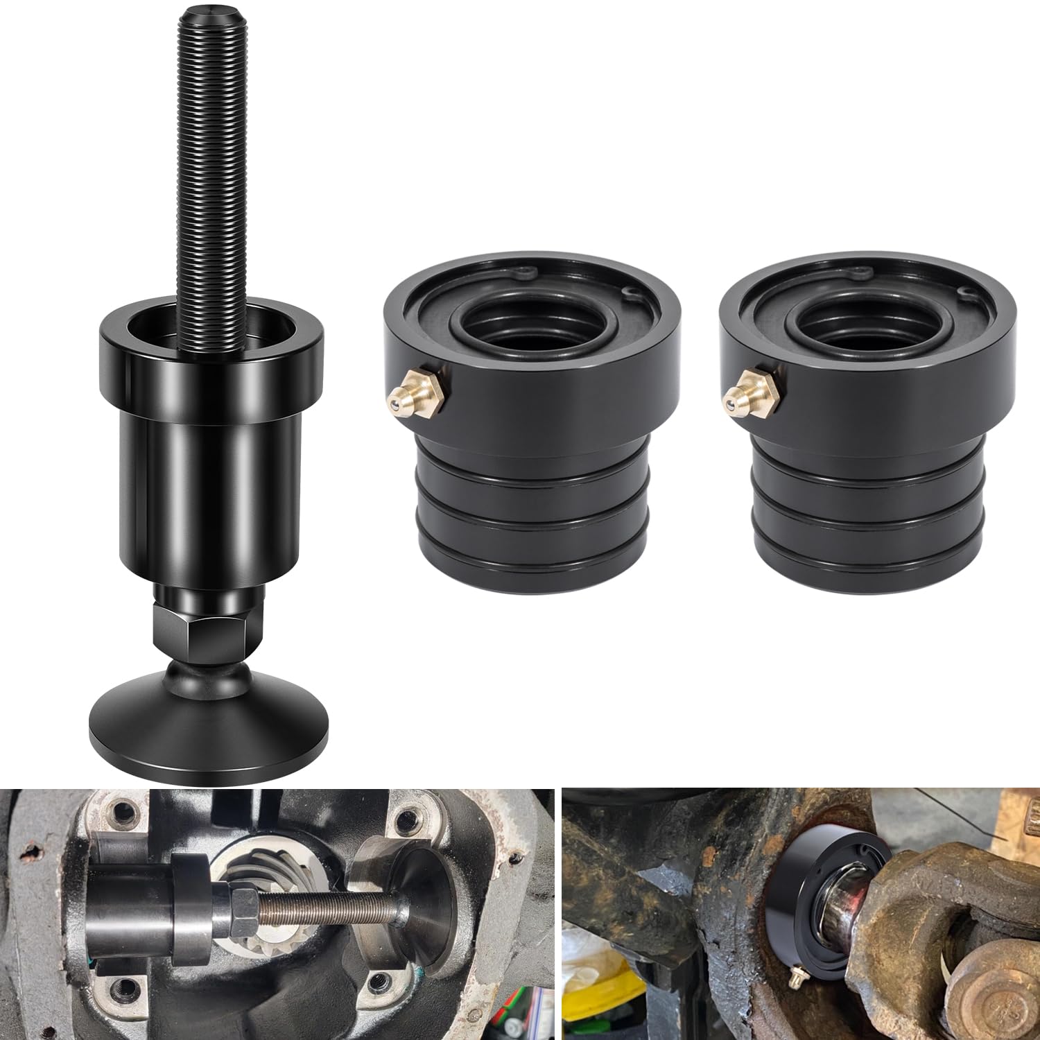 Camoo Front Inner Axle Side Seal Installation Tool & MG21103 Front Axle Tube Seal for Dana 30/44/60 Front differentials Fits Jeep Wrangle, Ford, Dodge, Volve and more. (Set of 3)