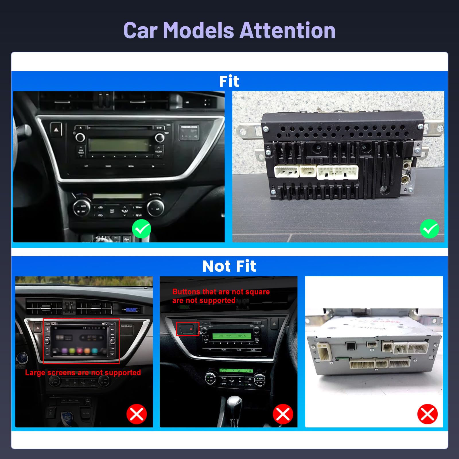 Hikity 5G WiFi 4+64G Android radio samochodowe do Toyoty Auris 2006-2011 Wireless Carplay Android Auto, 9-calowy ekran IPS radio samochodowe z nawigacją Bluetooth FM/RDS SWC kamera cofania