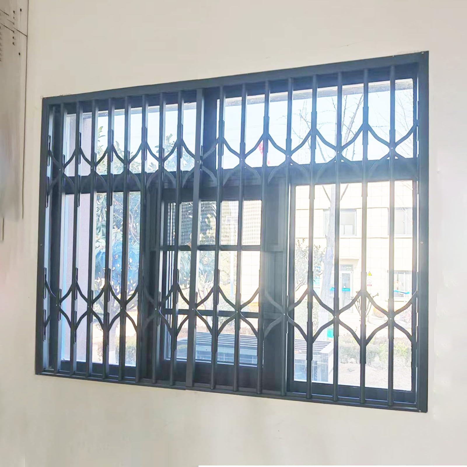 Kabuea One Color Indoor Outdoor Lockable Foldable Window Security Barrier, Anti-Burglary Guardrail, Child & Pet Proof Protection Grilles For Home Windows(,W70xh60cm/28X24in)