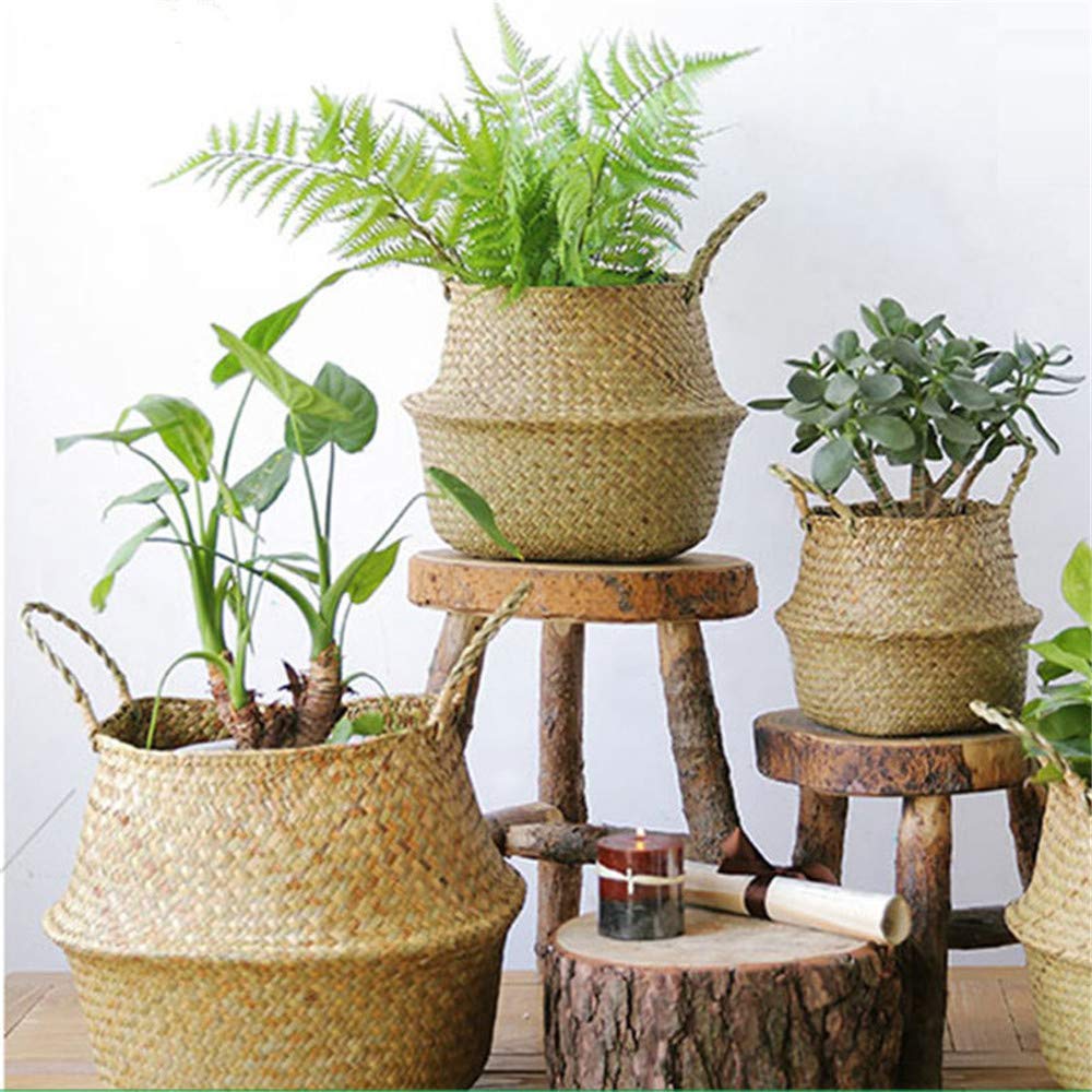 Amazon｜TOSPRA 収納バスケット 編み 鉢カバー 観葉植物 折りたたみ 花 