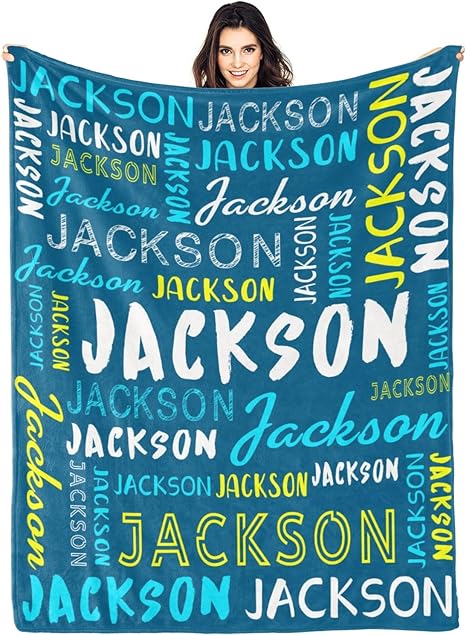 Personalized Name Blanket Customized Baby Blankets for Girls Boys Adults Monogrammed Blankets and Throws Christmas Birthday Mothers Fathers Valentines Day Gift