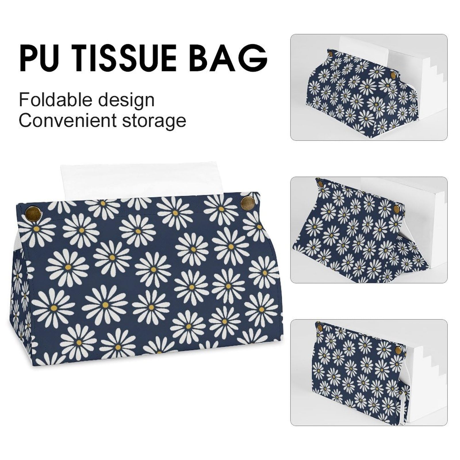 Amazon｜ティッシュケース デイジー柄 花柄 ティッシュボックス