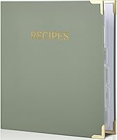 ZICOTO Aesthetic Recipe Binder: Waterproof Polyester Cover, 50 Blank Cards with Sleeves - Stylish Blank Cookbook Organizer