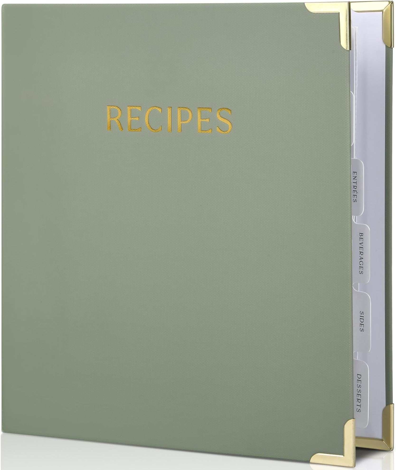 Aesthetic Recipe Binder with Polyester Waterproof cloth Cover - The Perfect Recipe Book with Plastic Sleeves to Write in Your Own Recipes - Quality Blank Cookbook Binder, Cards incl.