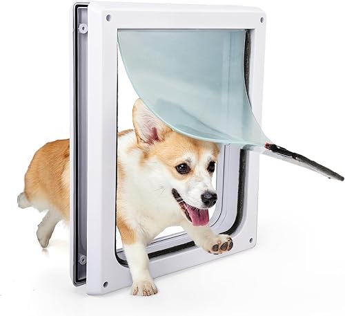 PAWISE Puerta de perro de 2 vías con solapa transparente (mediana)