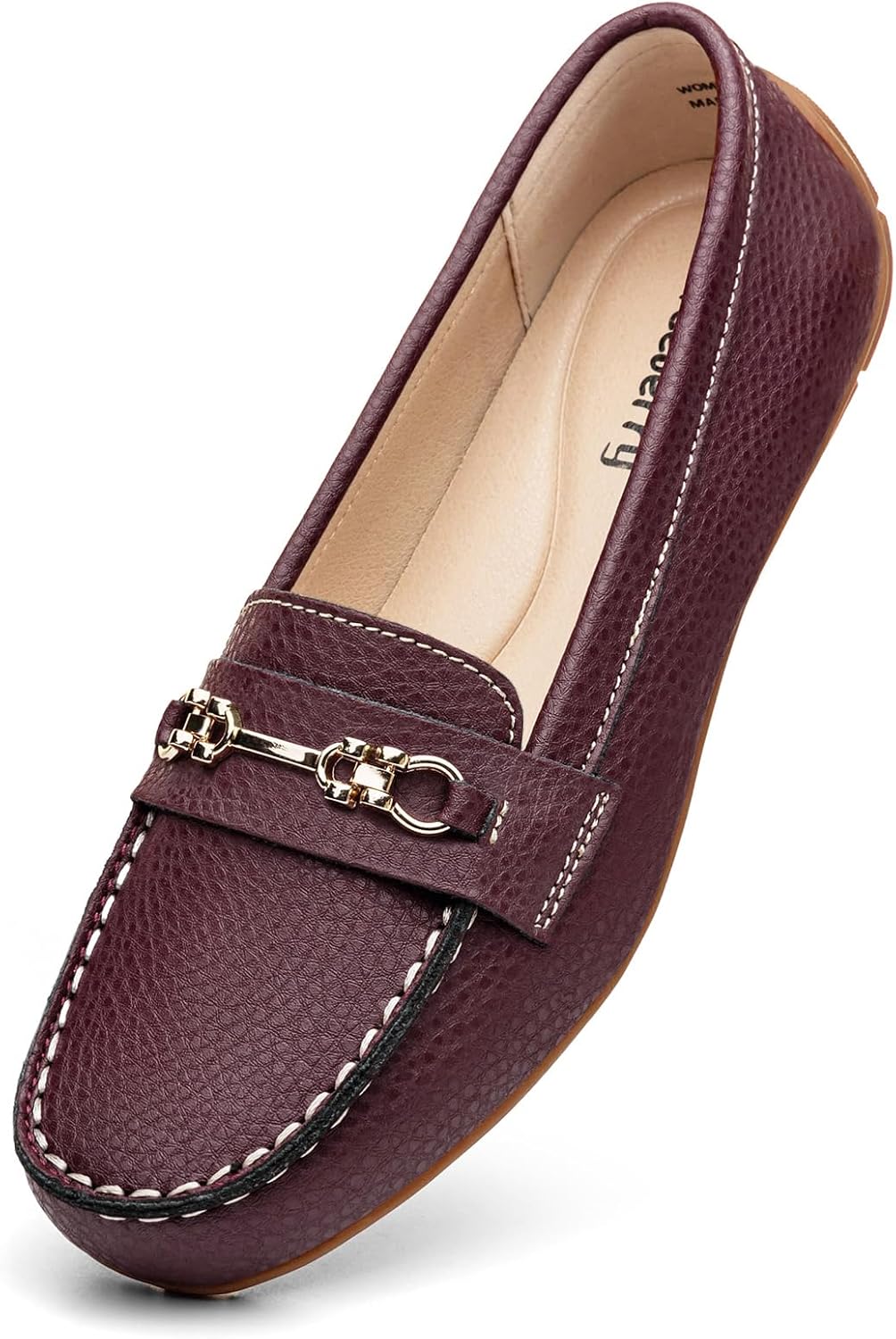 Loafers for Women Comfort Leather Loafers Cute Slip On Business Casual Dress Shoes ...