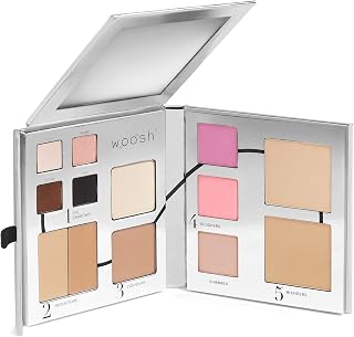 Woosh Beauty Fold Out All-in-One Travel Makeup Palette #2 Medium Light - Neutral Cream & Powder Essentials