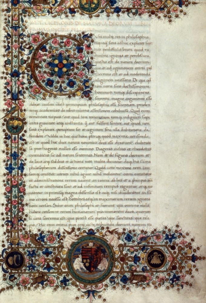 Cicero Opera Manuscript Nfirst Page Of Marcus Tullius CiceroS Opera Illuminated Ms Florence Late 15Th Century Poster Print by (18 x 24)