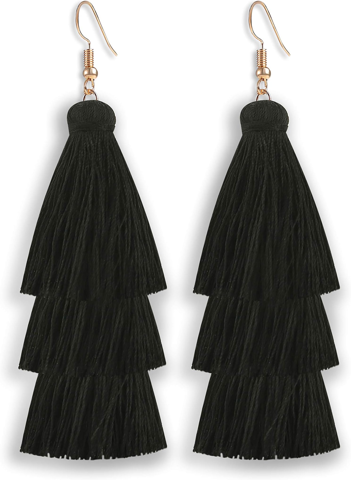 JugalstarJugalstar Colorful Tassel Earrings 3 Tier Layered Bohemian, Eardrop Big Dangle Drop Fashion Jewelry Earrings for Women Teen Girls Valentine Birthday Party Gift