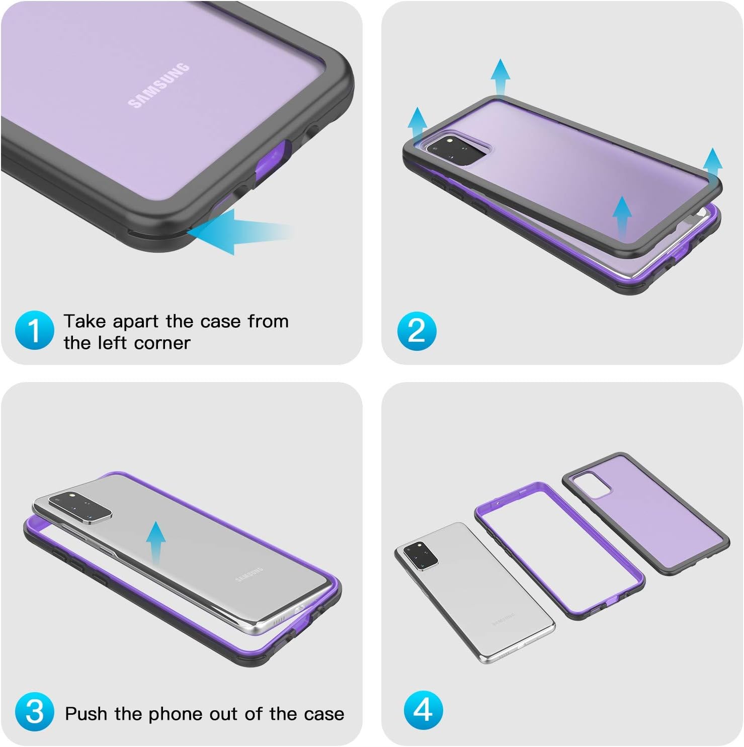 SPIDERCASE for Samsung Galaxy S20 Plus Case, Heavy Duty Protection Shockproof Rugged Anti-Scratch Cover, Without Built-in Screen Protector, Case for Samsung Galaxy S20 Plus/ S20+ 5G, 6.7" 2020
