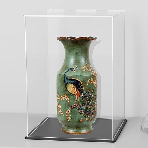 Miniatura 74 de vitrina acrílica, caja de acrílico transparente con base mate y tapa para exhibición, vitrina grande para figuras de acción, almacenamiento