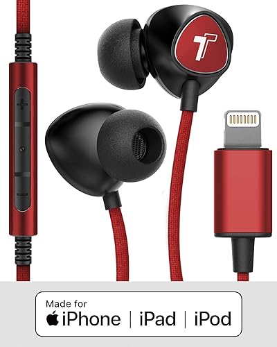 Miniatura 5 de Thore Auriculares para iPhone (certificado Apple MFi) V110 Auriculares trenzados con cable Lightning (resistentes al sudor y al agua) con