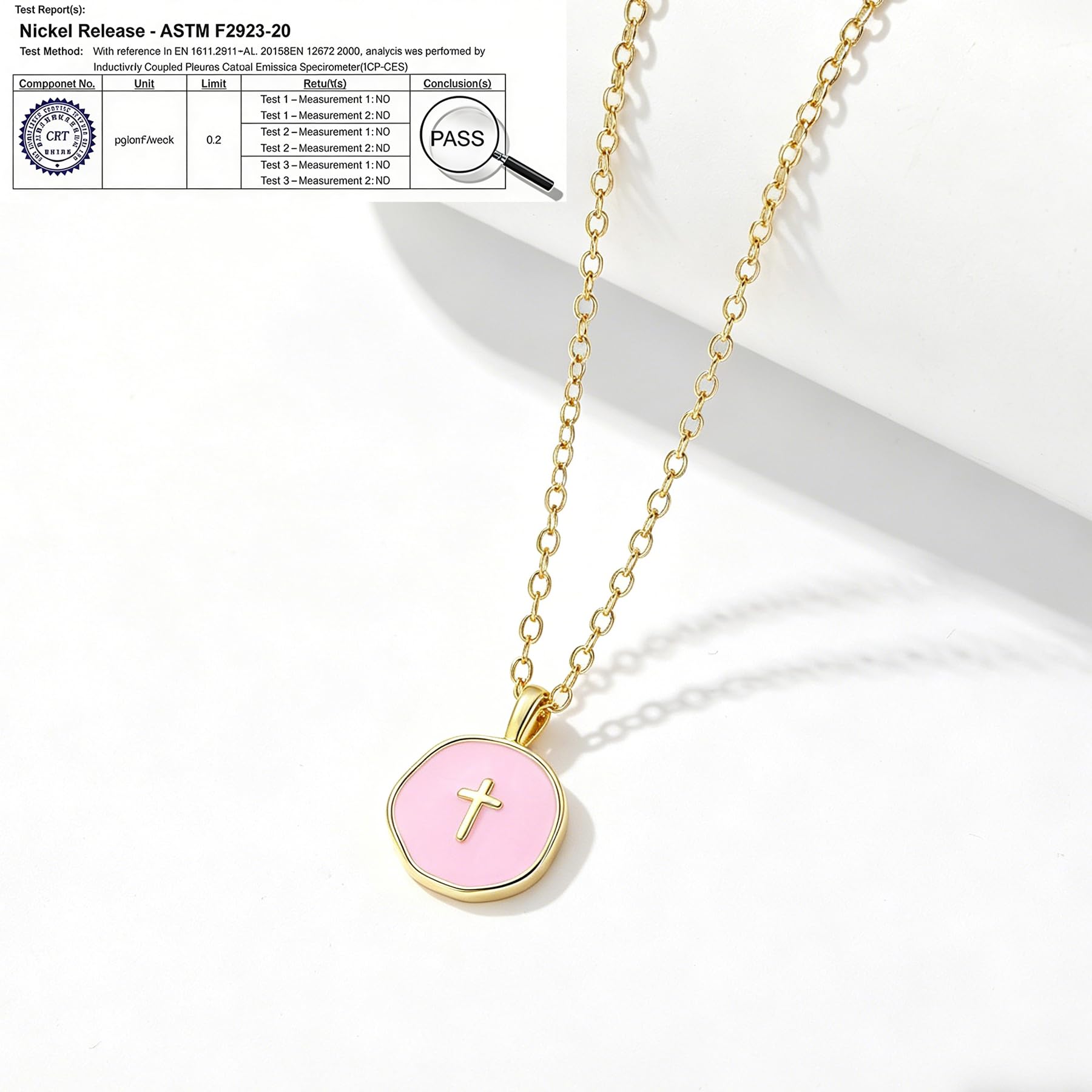 GINAZL Colorful Cross Necklace for Women Girls, Valentines Day | Birthday | First Communion | Christmas Gift | Easter Gifts