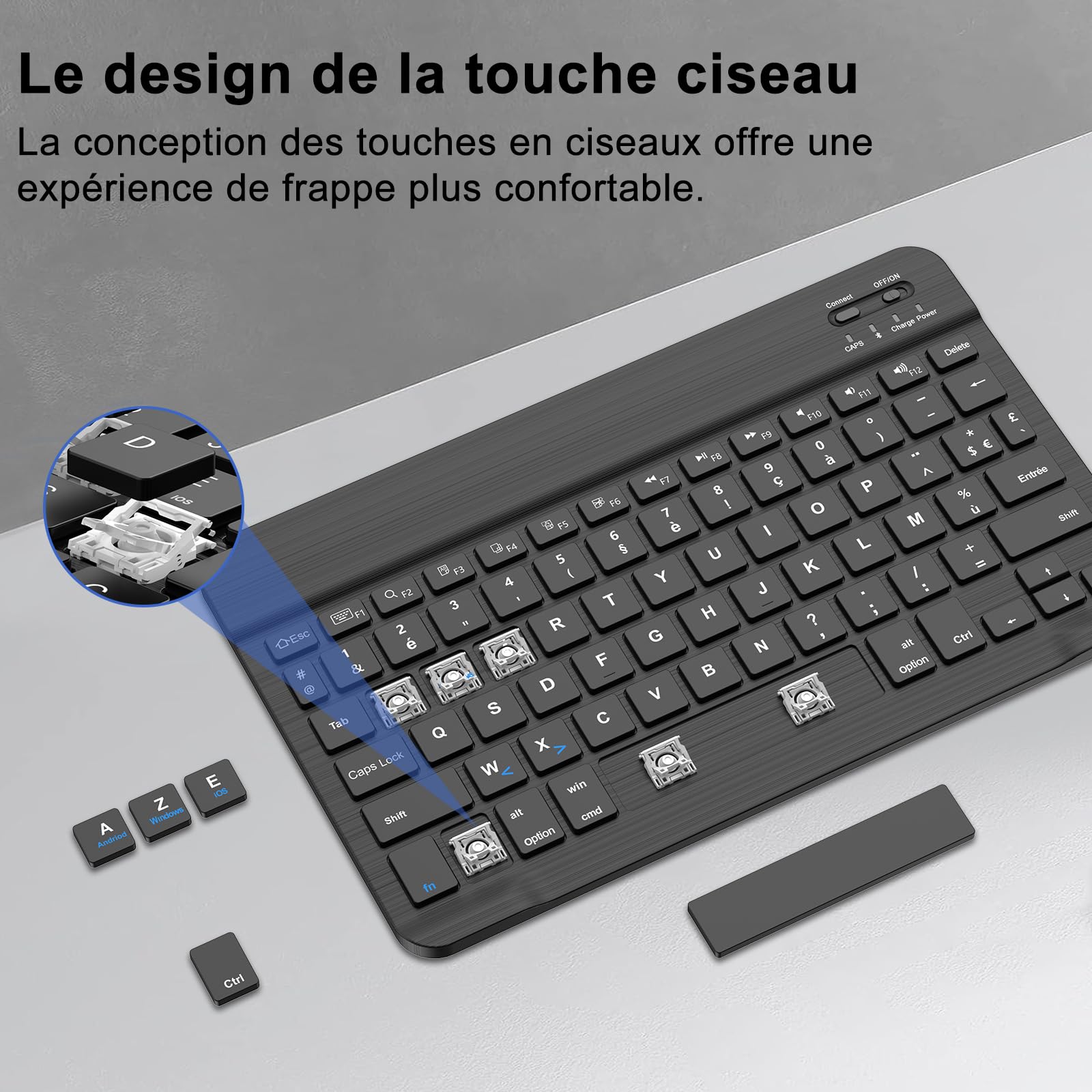Coque Clavier AZERTY Français Pour Xiaomi Redmi Pad 2 11" 2025 - Bluetooth Détachable, Protection Complète, Angles Réglables