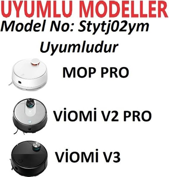 Viomi Se V2 V3 V2 Pro (v-rvclm21b) / Mi Vacuum Mop Pro-Mop P(Model No:Stytj02ym) Uyumlu 2 Ad.Yan Fırça Yedek Parça Seti