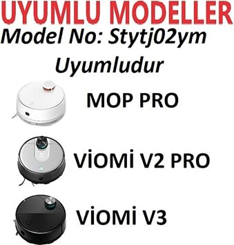 Viomi Se V2 V3 V2 Pro (v-rvclm21b) / Mi Vacuum Mop Pro-Mop P(Model No:Stytj02ym) Uyumlu 2 Ad.Yan Fırça Yedek Parça Seti