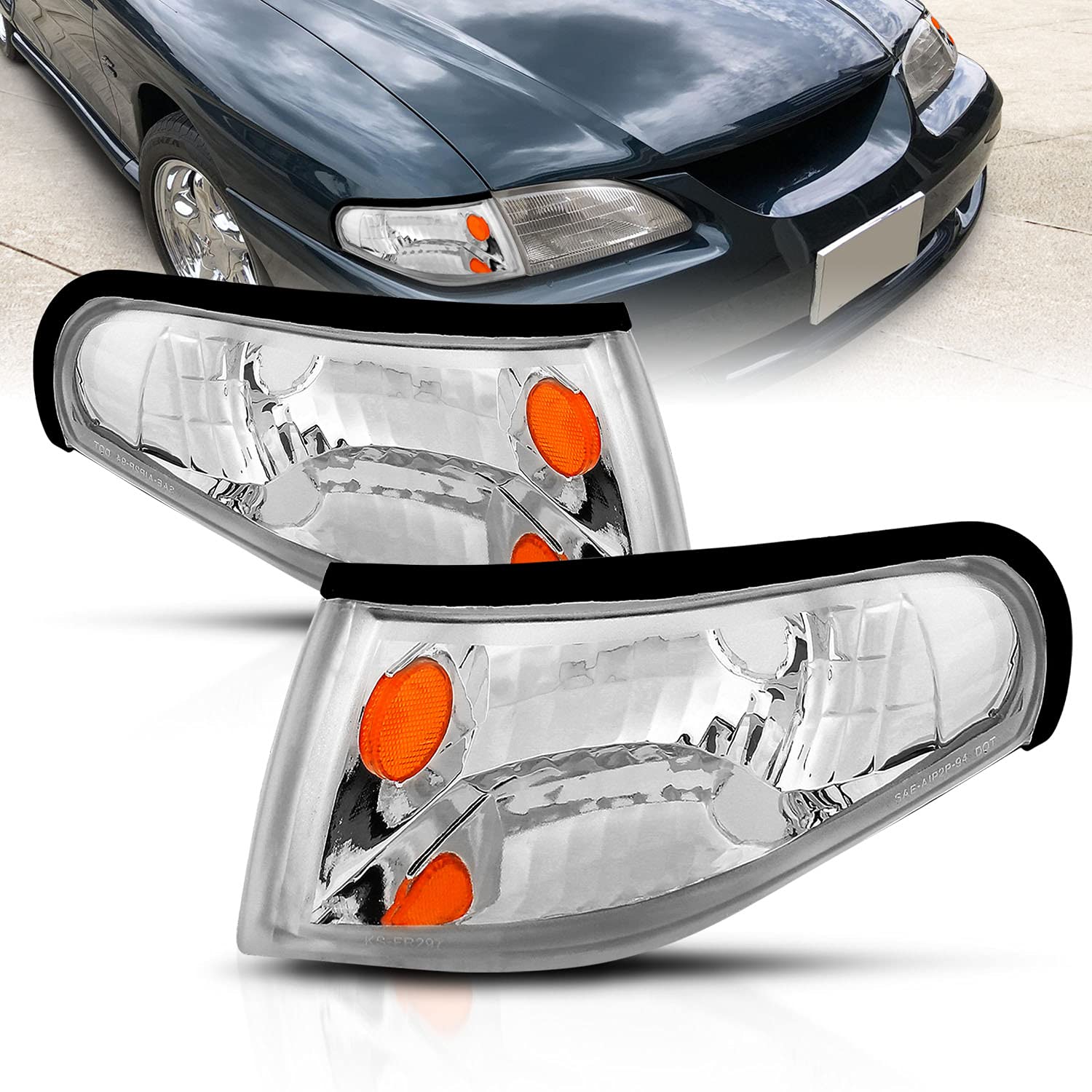 Juego De Luces De Esquina Para Ford Mustang 1994-1998 - Par De Luces Izquierda Y Derecha, Homologadas DOT/SAE
