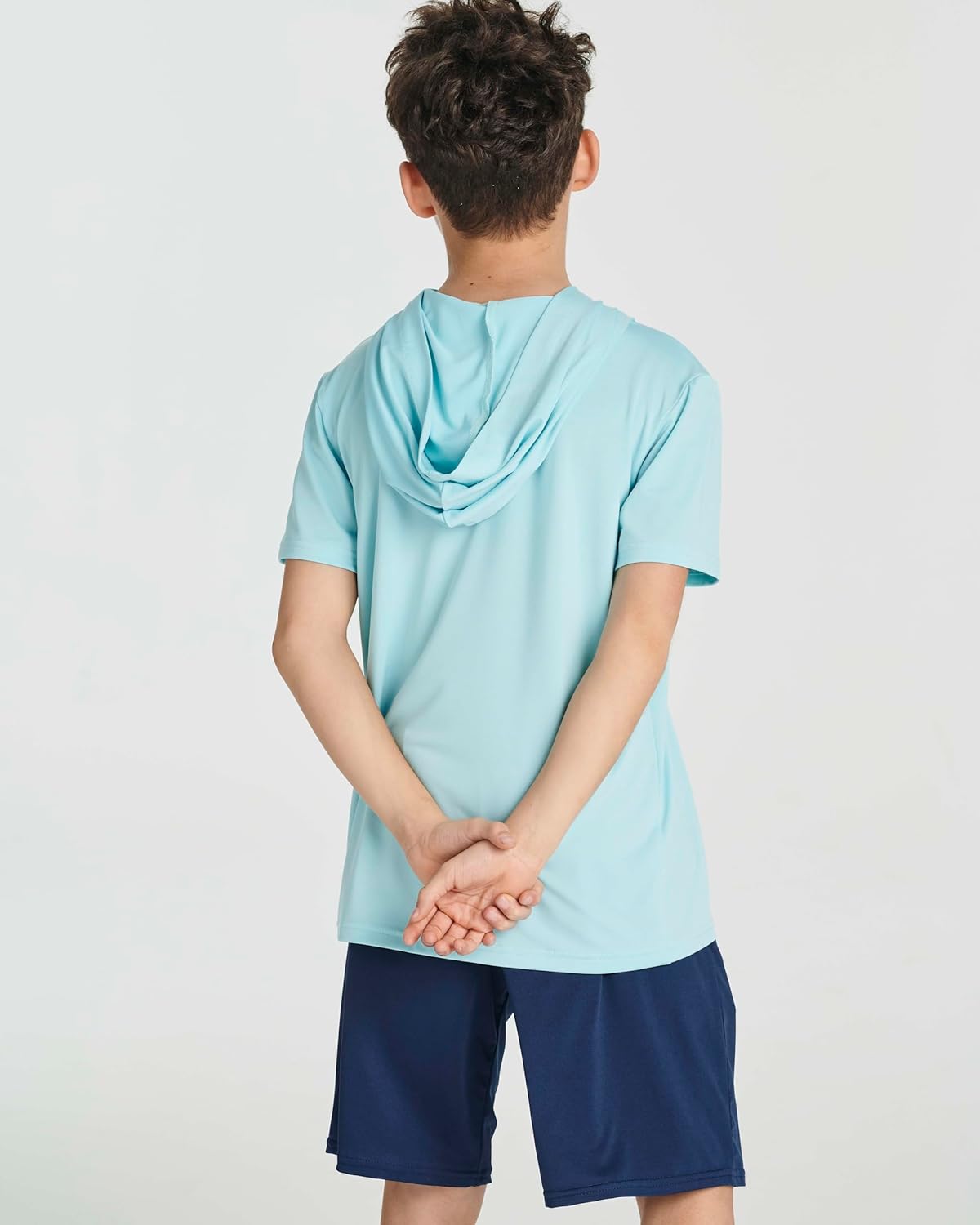 Real Essentials 3 Pack: Boys Dry-Fit Youth Teen Active Athletic Short Sleeve Workout Hoodie - Hooded Pullover Shirts - Image 4