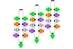 Halloween Necklace Lights: Shining Skulls and Bones for Festive Nights!