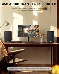 Active Bookshelf Speakers 36W RMS - BT 5.4 Wireless Speaker with 5 Inch Woofer, Silk Dome Tweeter PC Speakers - USB Digital Audio Studio Monitors Bass & Treble Adjust AUX Input for Record Player TV