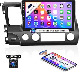 Android Car Stereo for Honda Civic 2006-2011 Radio with Bluetooth GPS Navigation Mirror Link 24 UI Themes EQ WiFi FM SWC Honda Stereo with Backup Camera MIC