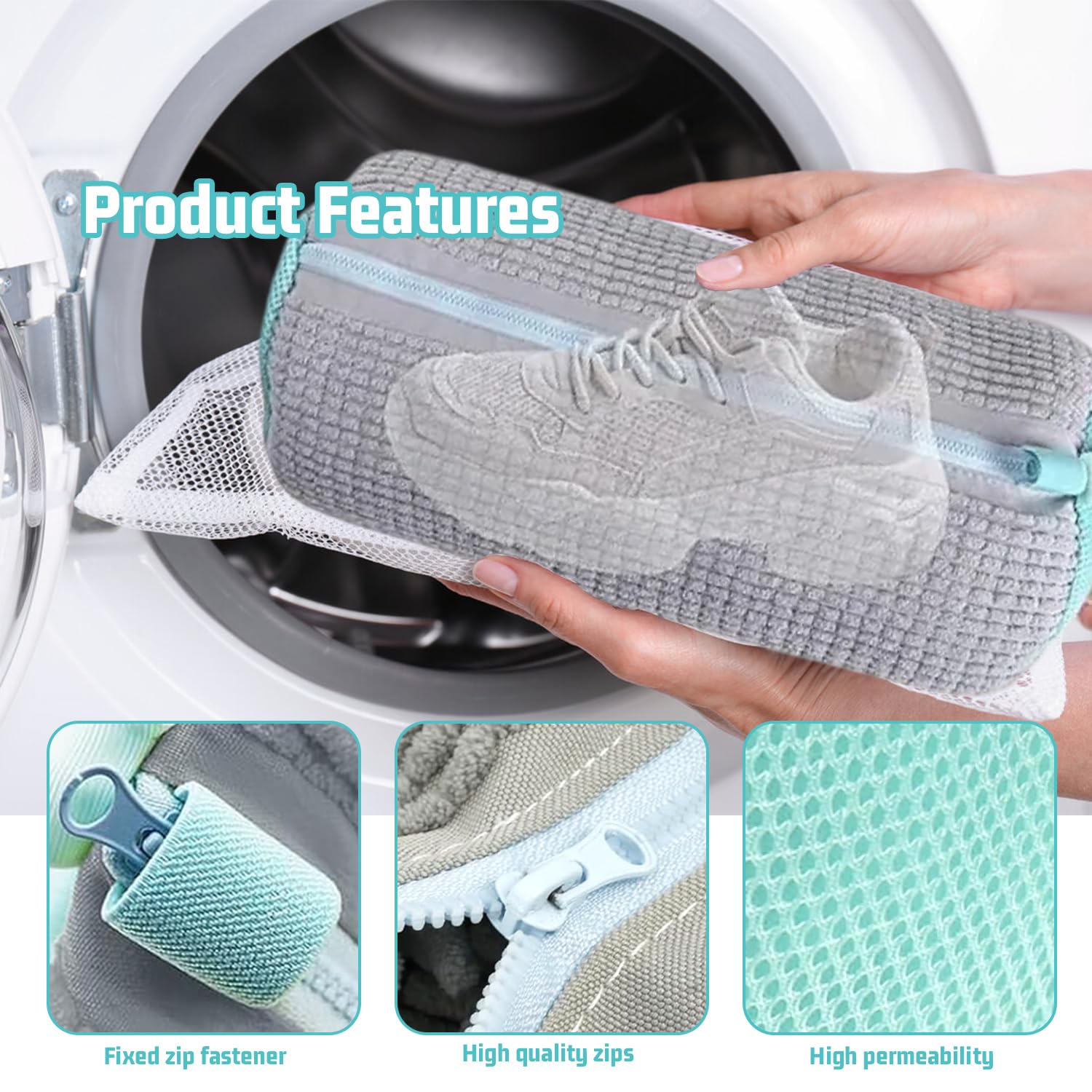 Prezon Sacs à Linge En Maille, Sacs De Lavage Pour Machine à Laver, Filet à Linge Réutilisables