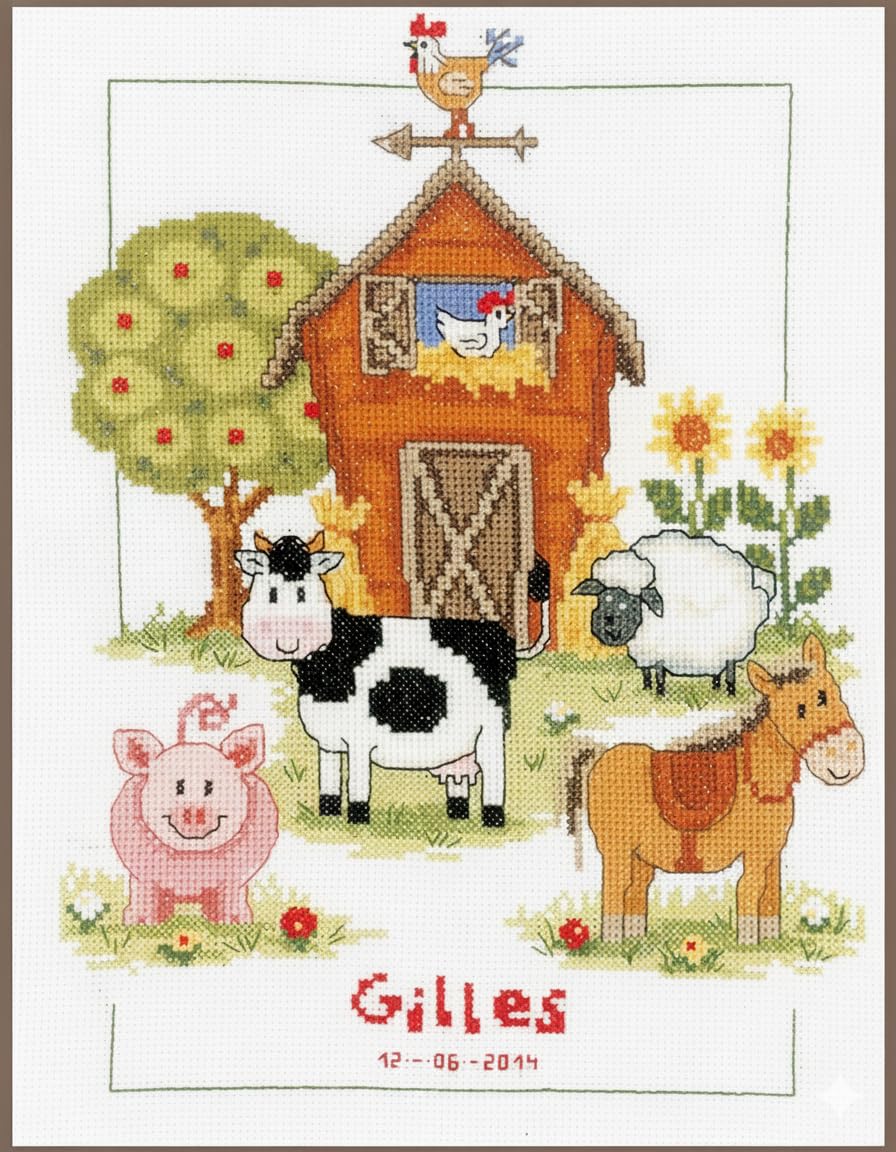 Vervaco At the Farm Counted Cross Stitch, Multi-Colour