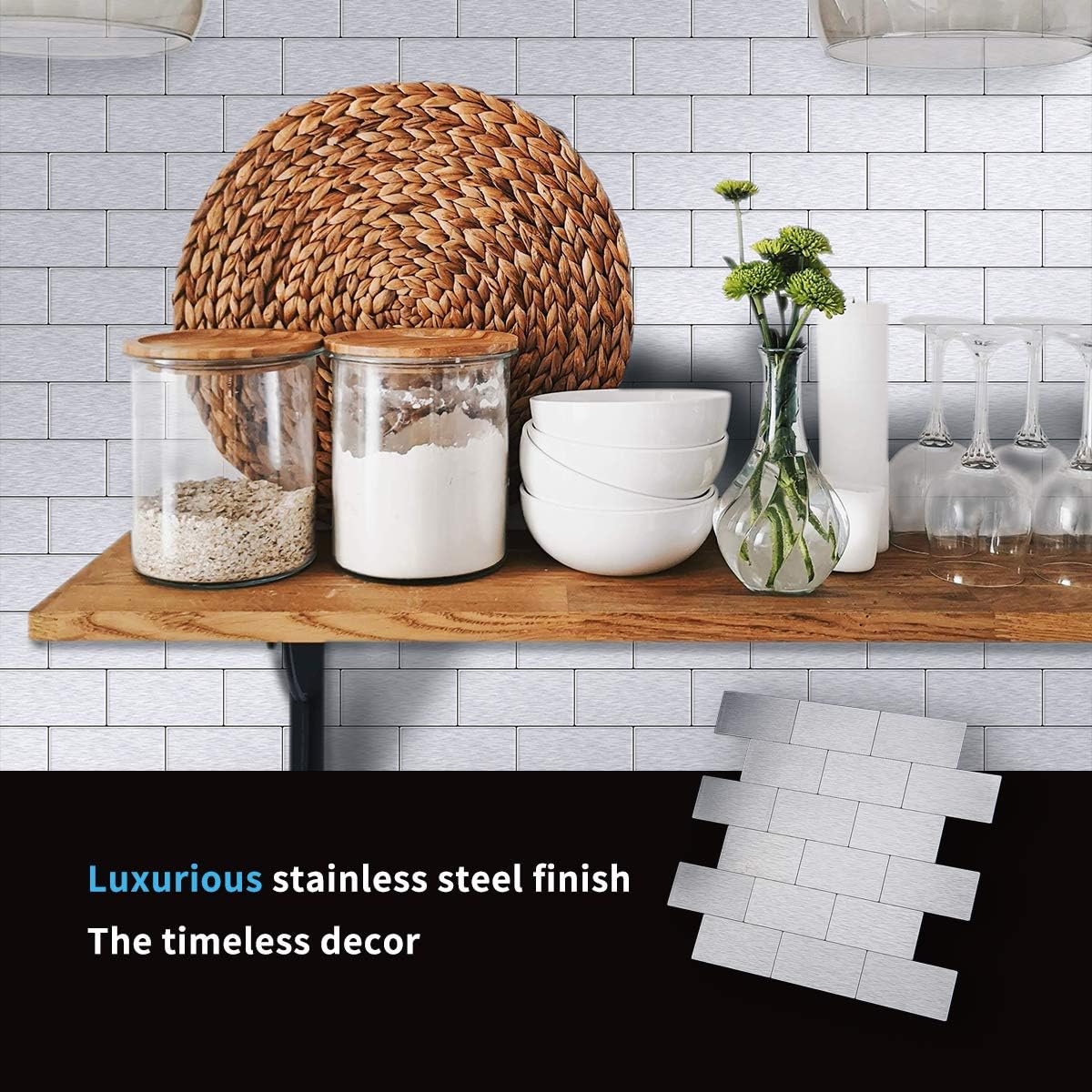 Amazon Crazy 🔥 Deals Art3d 10-Piece Peel and Stick Metal Backsplash Tiles for Kitchen, Aluminum Silk Subway Tile Get Cheap Price Art3d 10-Piece Peel and Stick Metal Backsplash Tiles for Kitchen, Aluminum Silk Subway Tile