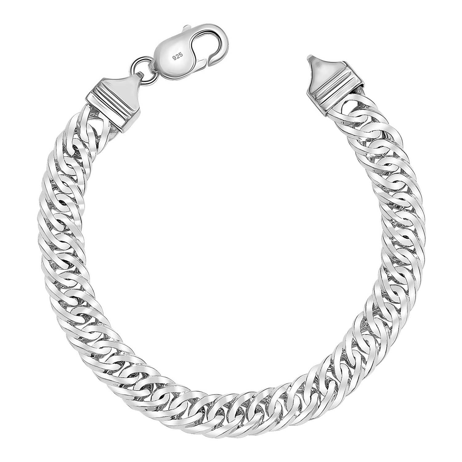 Men's 925 Sterling Silver Classic Link Bracelet | BIS Hallmarked 925 Silver Bracelets for Men | Handmade Classic Design Chain Bracelet