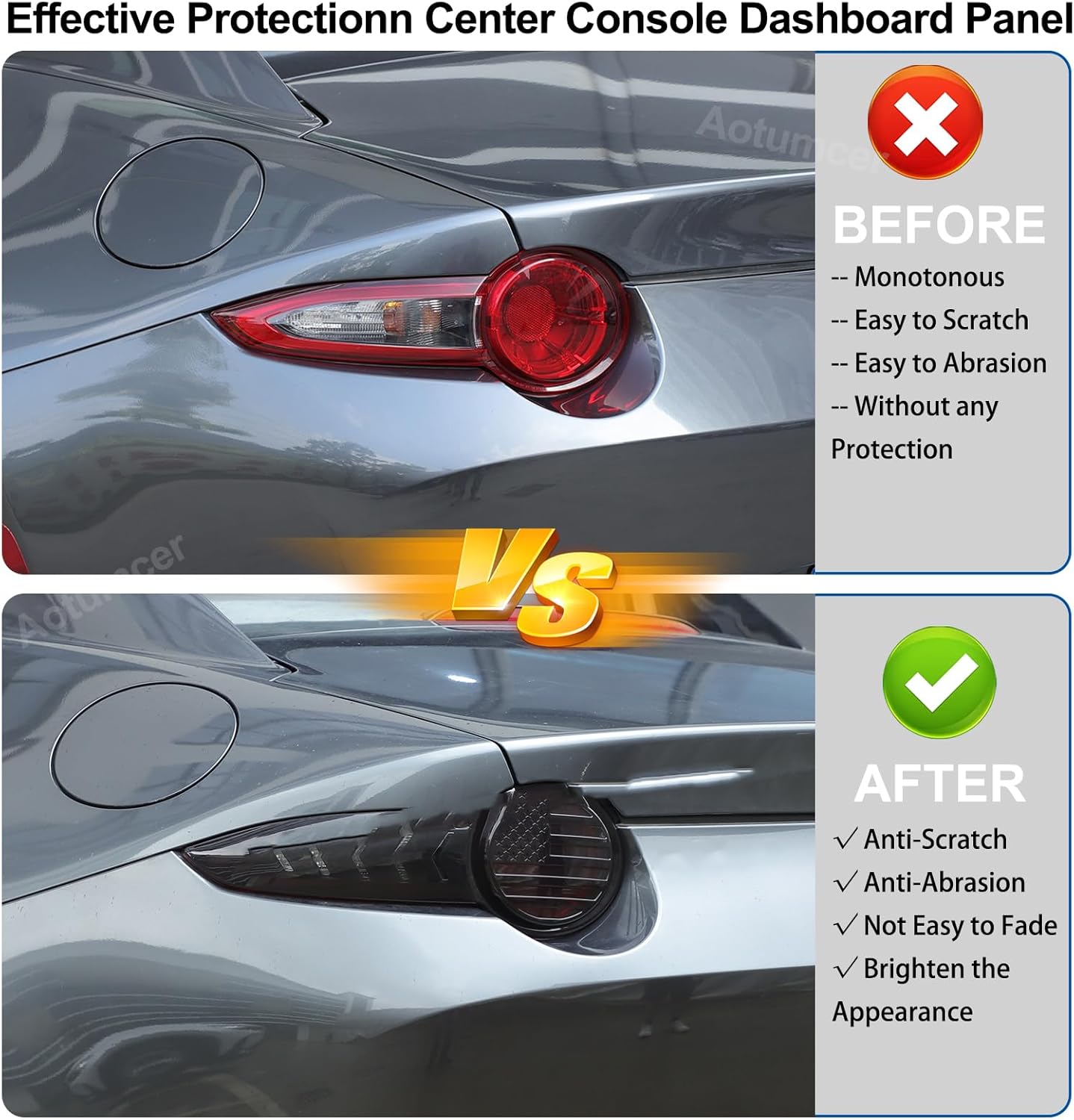 Smoked Full Tail Light Cover Taillight Shell Compatible with Mazda Miata ND MX-5 2016-2024 Car Rear Tail Light Cover Rear Lamp Cover Exterior Protection Accessories