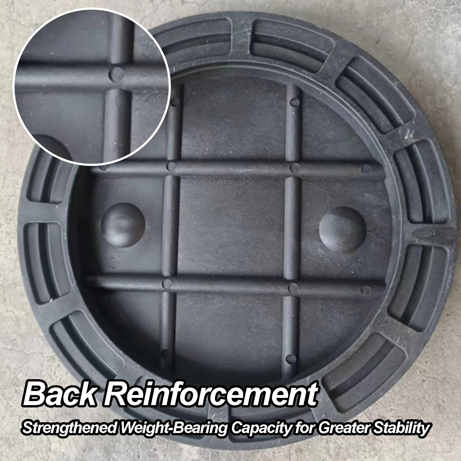 Tapa para Arqueta de Registro Redonda de 30cm con Marco Antideslizante Tapa Sumidero Terraza con Asas Laterales Dobles para Drenaje Pluvial y Tanque Séptico