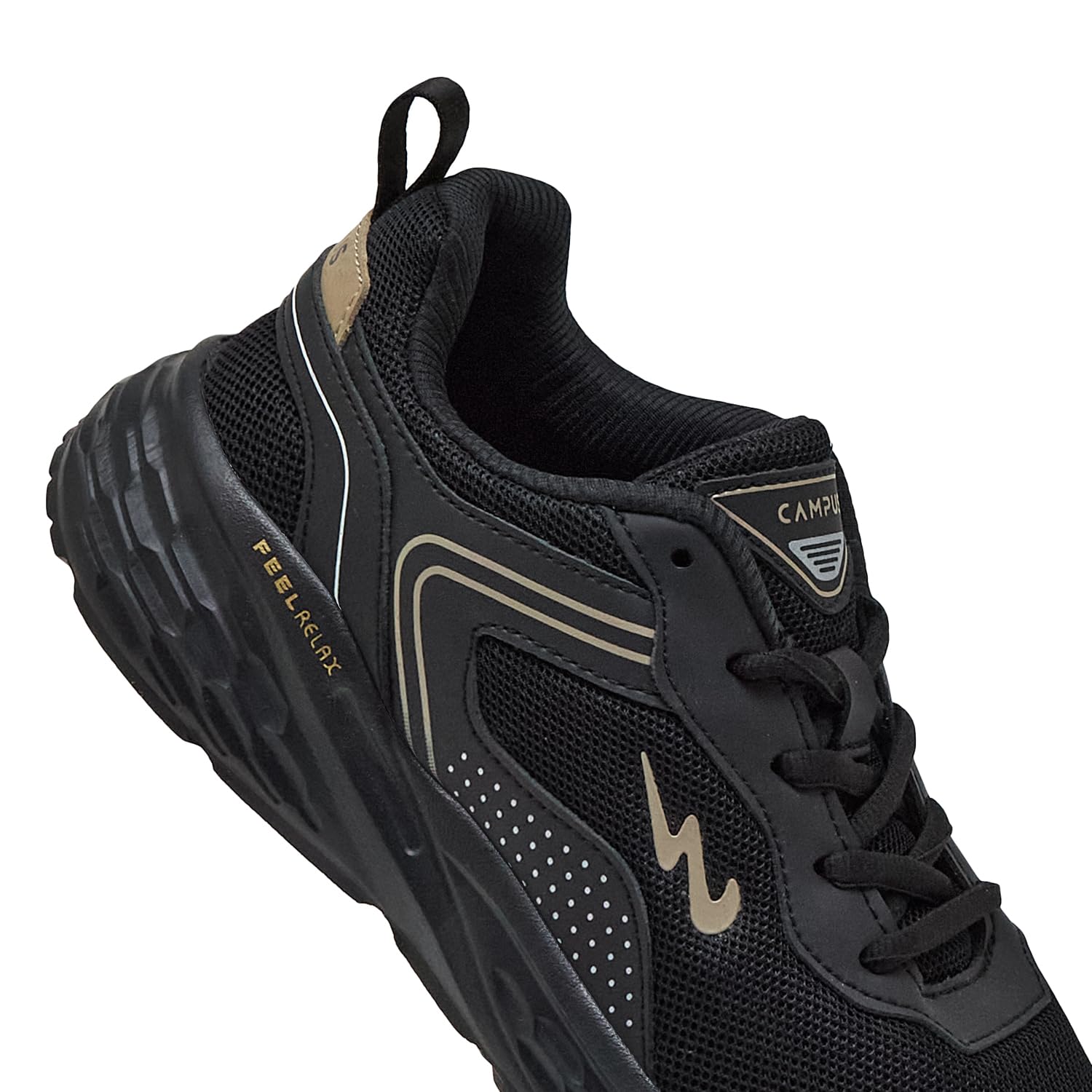 Campus Zapatillas de running Kosmo PRO para hombre, NEGRO/BEIGE, 10 UK