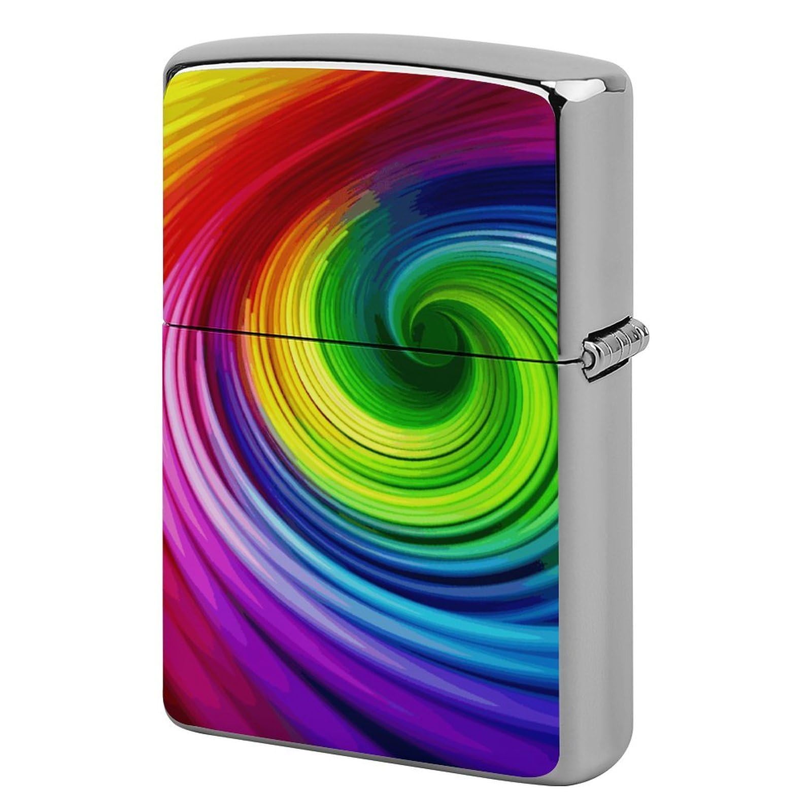 Rainbow Spiral Lighter Case for Men, Personalized Lighter Cover for Valentine's Day Gifts, Flip-Top Lighters Shell for Outdoor, Portable Lighters Protective Sleeve