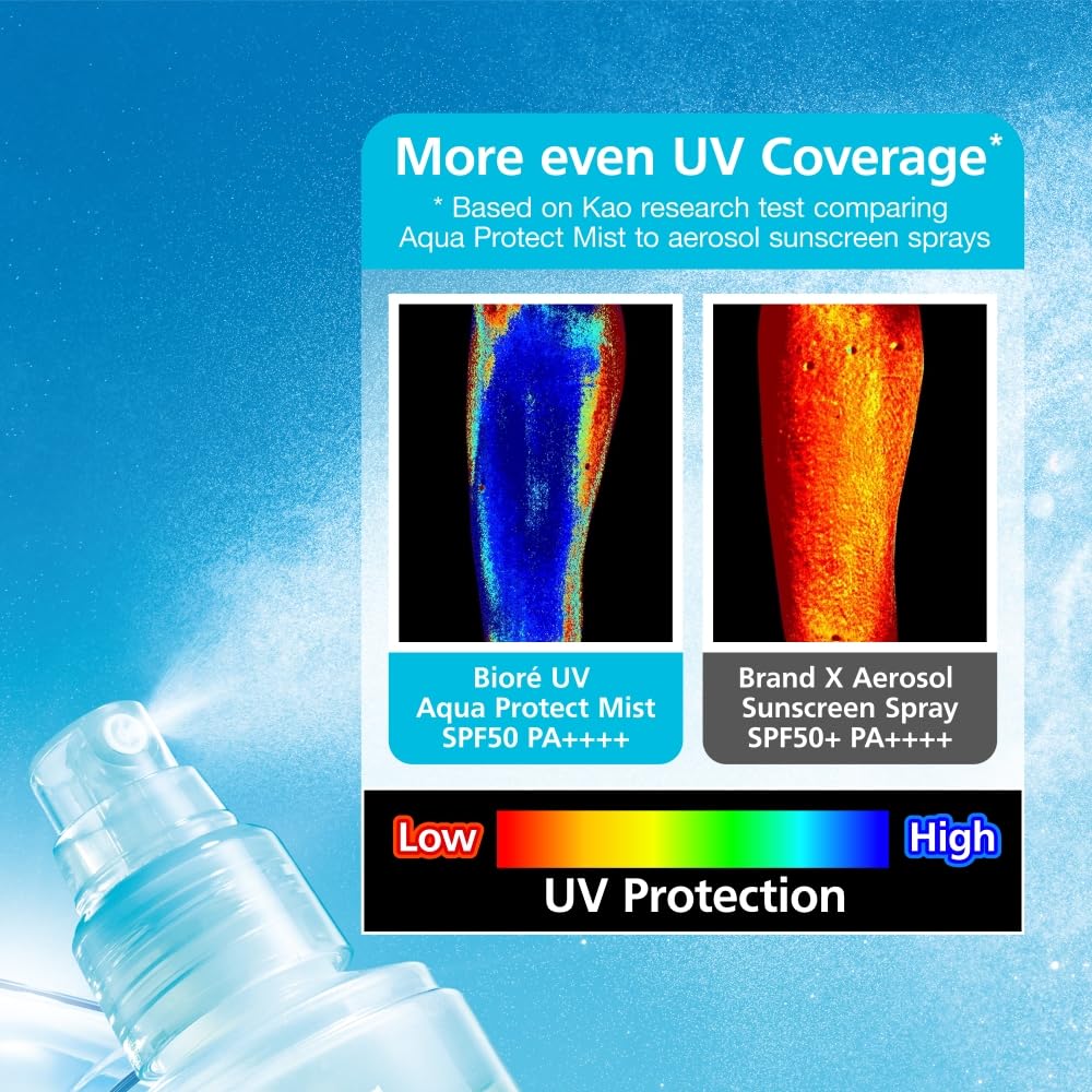 Bioré Instant UV Mist Spice Magic Sunscreen 60 ml, SPF50+ PA++++, sans gaz japonais, spray léger, séchage rapide, utilisation quotidienne